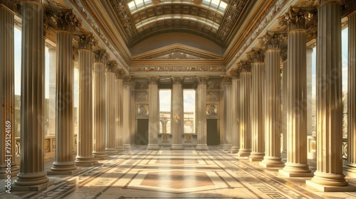 Ancient greek architecture with pillars and a classical interior © GraphicMall