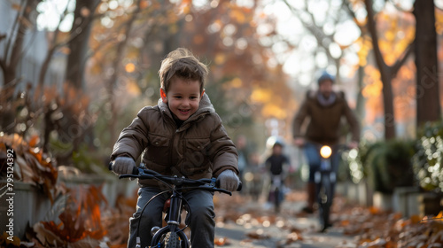Woman Riding Bike With Child on Back