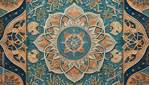 Moorish patterns with intricate arabesques and geo upscaled_3