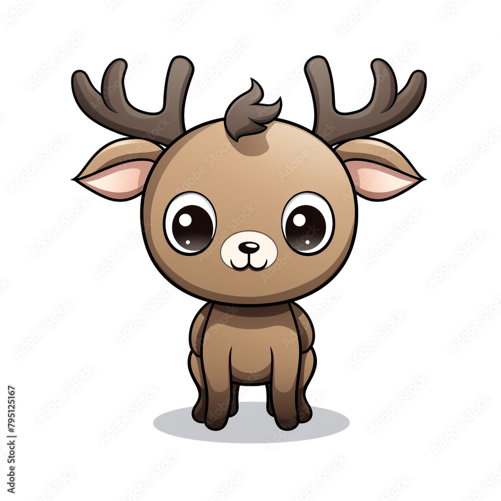 clipart kawaii, cute rudolf reindeer, soft pastel colour scheme, white background сreated with Generative Ai clipart kawaii, cute rudolf reindeer, soft pastel colour scheme, white background сreated with Generative Ai