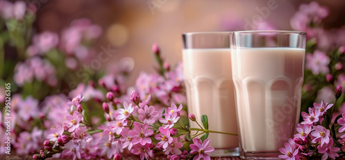 Glasses of Milk on Table