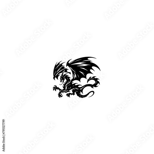 Wallpaper Mural Tribal Dragon Tattoo Design in Black Ink
 Torontodigital.ca