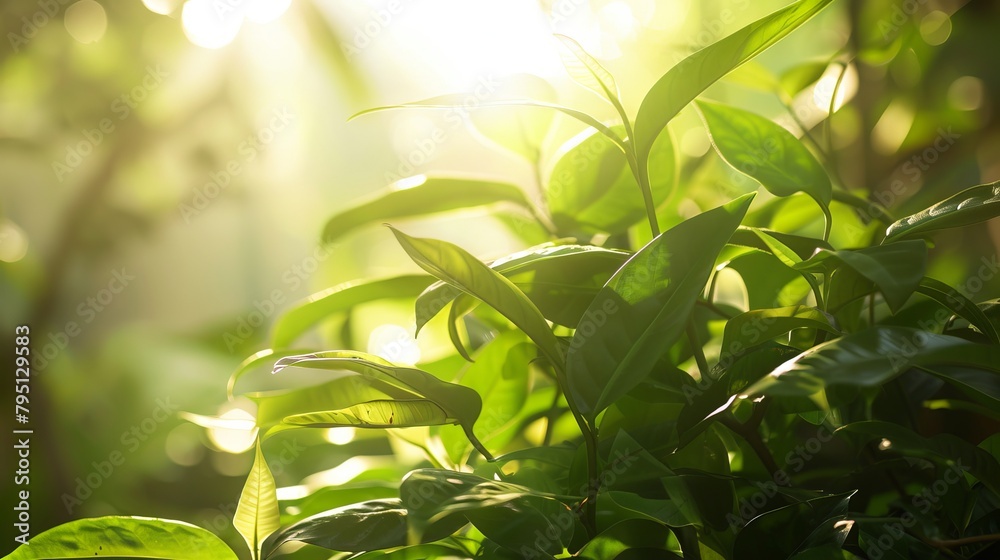 A lush green plant thriving in the sunlight