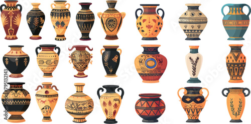 Greek vases vector