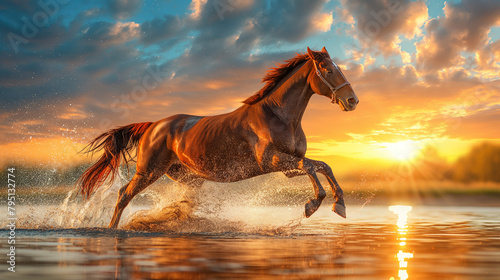 Horse and water.