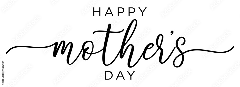 Happy Mother's day Calligraphy brush text banner with transparent background Happy Mother's day Calligraphy brush text banner with transparent background