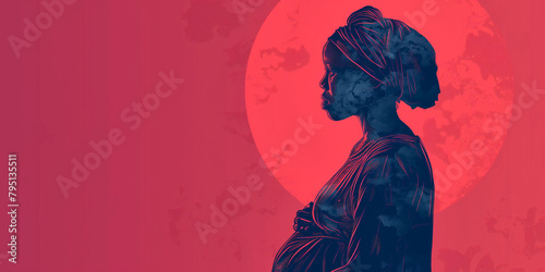 International Day to End Obstetric Fistula 23 may. Mother and baby. illustration of mother and child. Motherhood. photo