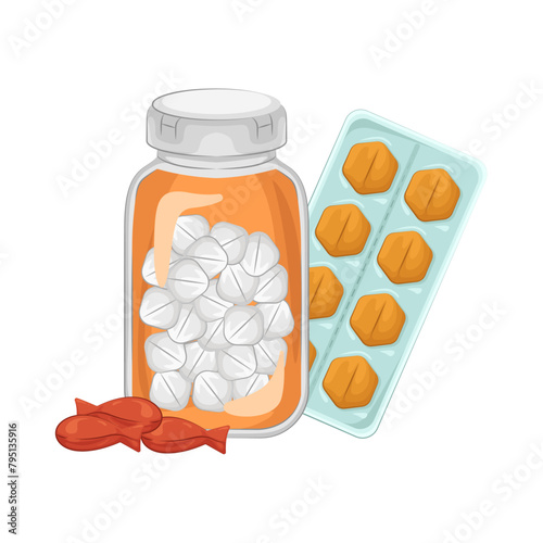 Illustration of pill bottle