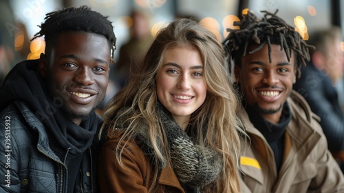 Three People Smiling and Posing for a Picture