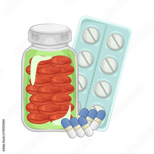 Illustration of pill bottle
