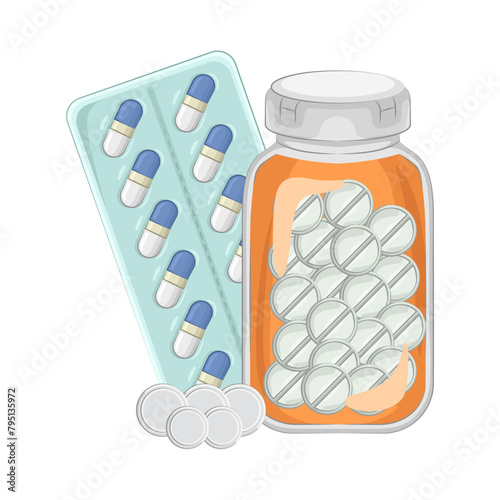 Illustration of pill bottle