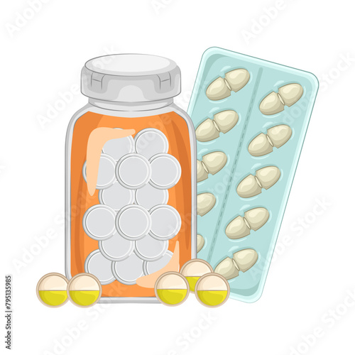 Illustration of pill bottle