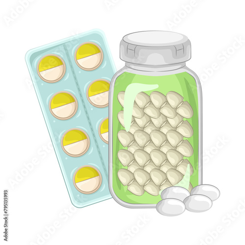 Illustration of pill bottle