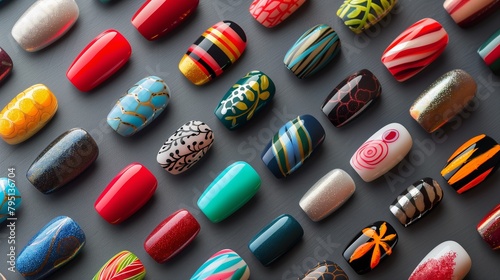 Different nails pattern background