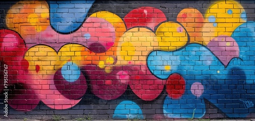 cute abstract doodle graffiti wall colorful artful design background, generative Ai 