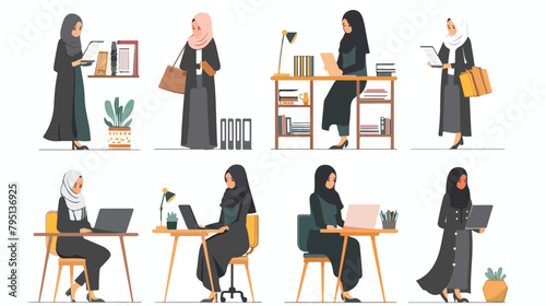 Set of Successful creative business arab women