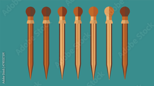 A set of handcrafted wooden quilting needles each one carefully selected and polished for a flawless elevated quilting experience..