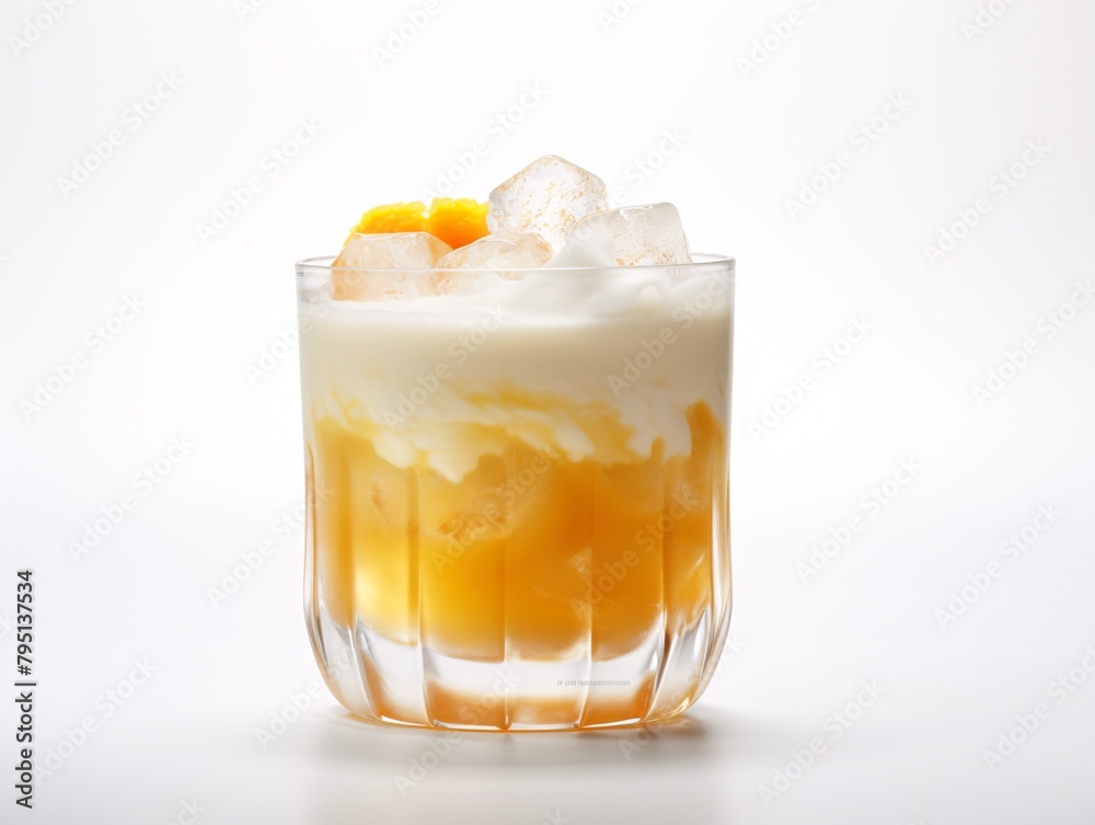 a glass of orange liquid with ice cubes and orange liquid a glass of orange liquid with ice cubes and orange liquid