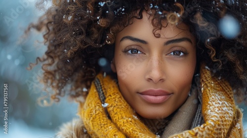 Woman Wearing Scarf Around Neck