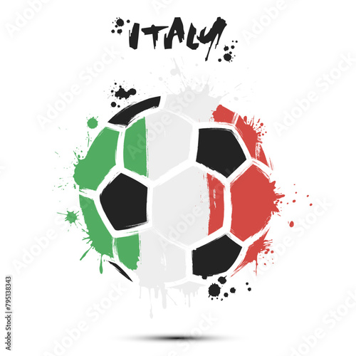 Soccer ball with Italy national flag colors
