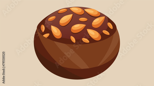 The slight crunch of roasted almonds adds extra texture to the smooth delicate dark chocolate truffle..