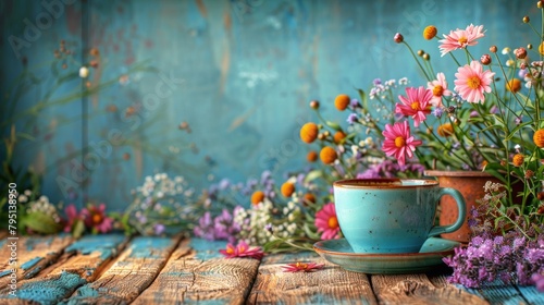 A Cup of Coffee on Wooden Table