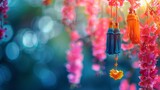 Colorful Flowers Hanging From a Tree