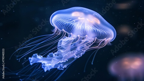 a jellyfish swimming in water © Dan