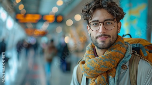 Man Wearing Glasses and Scarf