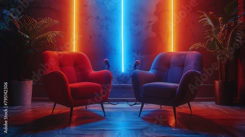 A Living Room With Two Chairs and a Table