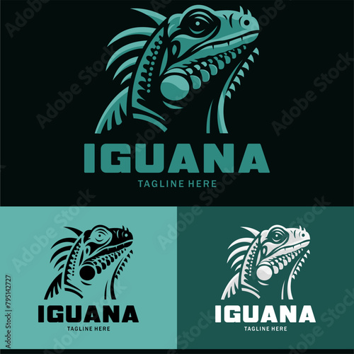 simple iguana head logo design