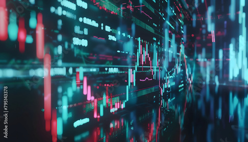Exchange rate changes in the form of green and red candles
