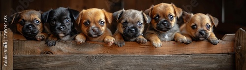 Pug mix Chihuahua puppies tumbling, a bundle of joy and barks photo