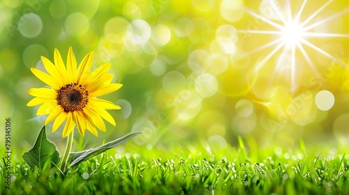 Vibrant Sunflower Field with Bright Sun Rays