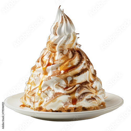 a scoop of salted caramel ice cream, isolated on Transparent Background, without background .PNG