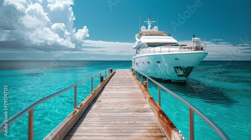 Boat Docked at the End of Pier