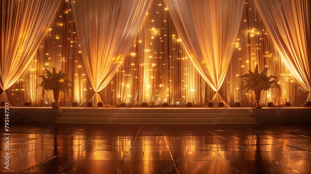 Elegant awards ceremony backdrop with a touch of glamour and sophistication