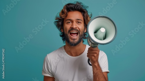 Man Holding Megaphone