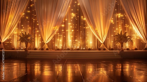 Elegant awards ceremony backdrop with a touch of glamour and sophistication