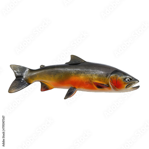 Salmon Studio Shot Isolated on Clear Black Background, Generative AI