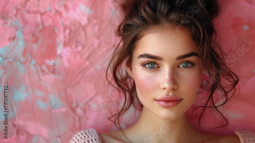 Woman With Blue Eyes Posing