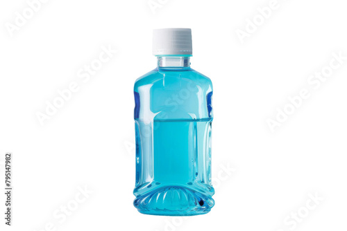 Mouthwash Bottle On Transparent Background.