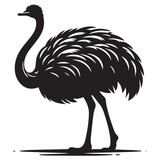Vector Illustration of Ostrich Silhouette