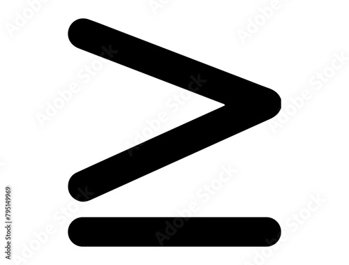 Greater than equal to symbol silhouette vector art