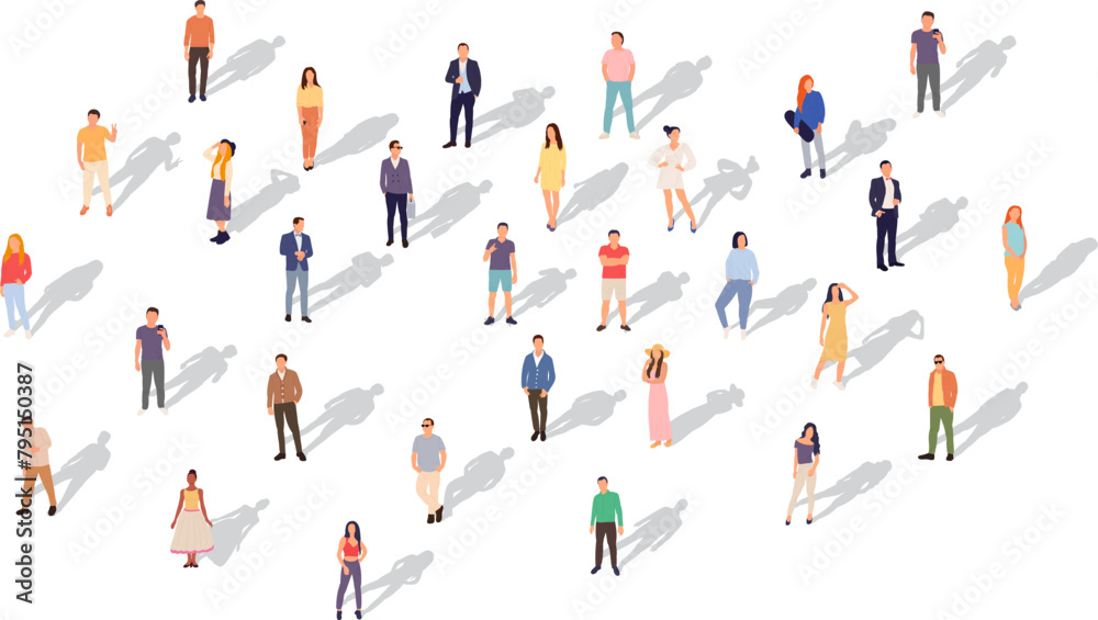 people in flat style on white background vector