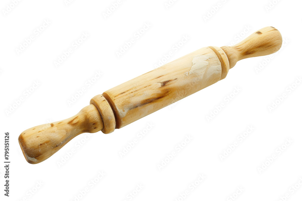 Rolling Pin On Transparent Background.