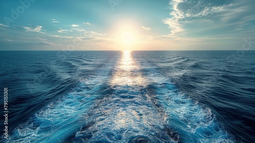 Boat Stern in Open Sea