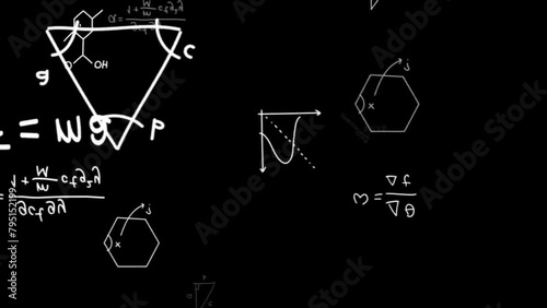 Mathematics formulas on black background screen overlay effect black screen overly video effects number and equations floating 4k video 