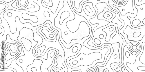 Contour map background. Geography scheme and terrain. Topography grid map. Stylized topographic contour map. Geographic line mountain relief. Abstract lines or wavy backdrop background.