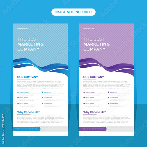 Vector Business rollup banner design template set